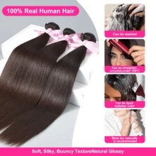 CEXXY 12A 10-28 pollici di qualità visone brasiliana capelli umani intrecciati bundles capelli lisci colore naturale non trattati Remy estensioni dei capelli 4 fasci doppie trame disegnate cucire nelle estensioni nessuna perdita - SPure Natural - Visualizzare 7