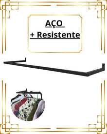 Arara de Parede 60cm Cabideiro Organizador de Roupas Loja Closet Quarto Cabide