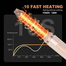 ATOPSKINS 6-In-1 Rose Gold High-Speed Brushless Motor Hot Air Brush Set, 200 Million Negative Ions, Curling Iron & Straightener, Ideal Gift For Hairstyling, High Power Fast Heating, Suitable For All Hair Types