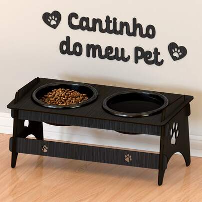 Comedouro Para Pets + Quadro Decorativo