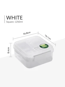 42oz/55oz Caja bento transparente con compartimento para salsa, recipiente de almacenamiento de alimentos de 3 capas de gran capacidad, tapa con asa portátil, material sellado a prueba de fugas, apto para microondas, adecuado para escuela, oficina, trabajo, picnic, campamento, viajes, adultos y niños, caja de almuerzo ideal para volver a la escuela - Multicolor - Ver 13