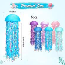 3 Peças - Lanternas de Papel Azuis em Forma de Água-Viva Penduradas, Decorações para Festa Subaquática, Lanternas de Papel Coloridas em Degradê para Festa de Aniversário de Sereia, Chá de Bebê, Decoração de Sala com Tema Oceânico e Praia