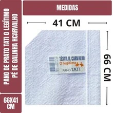 Kit 100 Un - Pano De Prato Copa Estampado Tati Têxtil H. Carvalho - Pé De Galinha - Branco - Estampas Diversas - 66x41cm - Branco - Visão 2