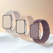 3 paquetes de correa elástica trenzada y ventilada compatible con Apple Watch Series 11 de 42 mm y 46 mm para hombres y mujeres, estilos deportivos y de ocio compatibles con Ultra de 49 mm, 45 mm, 44 mm, 46 mm, 42 mm, 41 mm, 40 mm y 38 mm, Ultra 2/Ultra, correa de nailon elástico tejido suave y casual, compatible con cierre de bucle único ajustable Series 11/10/9/8/7/6/5/4/3/2/1/SE