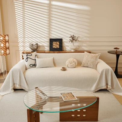 1 pièce Housse de canapé en velours de luxe, housse de canapé de style bohème, protecteur de canapé épais et , qualité premium haut de gamme, housse de canapé décorative, adaptée aux animaux de compagnie, antidérapante, anti-poussière, résistante aux rayures, convenant à toutes les saisons, chambre à coucher, salon, librairie, bureau, voiture, club, fête, canapé 1-4 places, canapé d'angle