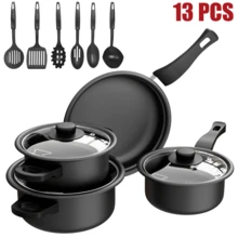 Lislark 13pcs Camping Cooking Set, Essential Items For Camping Cooking, Including Kitchen Tools, Suitable For Outdoor Activities Such As RV Camping, Picnics And Barbecues. - Black - View 6