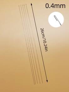 5pcs/Set 0.3mm/0.4mm/0.5mm/0.6mm/0.7mm/0.8mm/0.9mm Beading Needles, Stainless Steel Jewelry Making Needles, 10.24 Inch Long Smooth Beading Needles For DIY Bracelet And Necklace