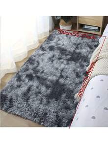 1 Piece Fluffy Plush Bedroom Living Room Area Rug Super Soft Fuzzy Tie-Dyed Plush Floor Mat Lightweight Long-Pile Carpet Modern Home Decor