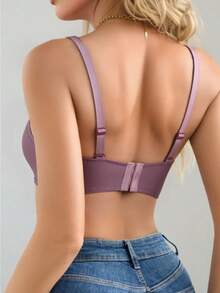 3 piezas COTOLO Sujetador de Mujer con Decoración de Letras "LOVE SECRET" Multicolores Fashion para Uso Diario Ropa Interior de Mujer Bra,brassieres de mujer,ropa interior de mujer,brasieres sin varilla,tops de mujer,brasier push up,blusas,brasier sin varilla,brasier invisible - Blanco+Morado+Negro - Ver 7