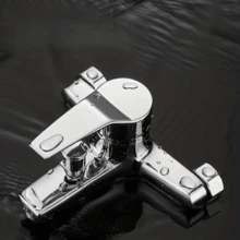 Zinc Alloy Basin Faucets Chrome Wall Mounted Hot Cold Water Mixer Tap Dual Spout Single Handle For Bathroom Shower Basin