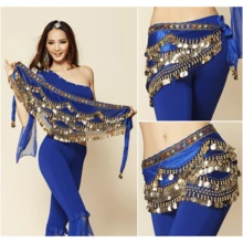 肚皮舞服装闪光亮片流苏裙，时尚舞蹈腰带裙，适合肚皮舞 - 彩色 - 查看 7