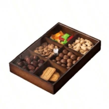 1PC Of Dried Fruit Tray, Household Divided Tea Tray, New Chinese Living Room Nut Snack Box, Creative Storage Box
