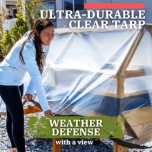 1 pieza Cubierta de lluvia impermeable, tela impermeable, red de lluvia, transparente, resistente al desgarro, a prueba de polvo, película de plástico impermeable. Adecuado para jardín, balcón, porche, soporte de plantas, caseta de perro, invernadero de camping y sitio de camping al aire libre