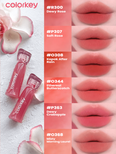 COLORKEY Teinte à lèvres en brume douce et sensible à l'eau, brillant à lèvres, rouge à lèvres liquide, mat aqueux, longue tenue, non collant, imperméable, ne s'estompe pas, pour femmes pour un usage quotidien, cadeau pour femmes mère épouse sœur adolescente amie, fête des mères, remise des diplômes, anniversaire, vacances, pour fête, pour voyage, plage, vacances, camping, extérieur, maquillage naturel pour l'école, maquillage doux, maquillage audacieux, maquillage de rendez-vous, maquillage coréen, Noël, cadeaux de Noël, maquillage