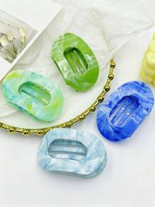 13pcs/7pcs/6pcs/4pcs/3pcs/1pc Marble Ombre Flat Round Hair Clips, Fashion Versatile Minimalist Elegant Hair Accessories Suitable For Daily Wear, Showering, Makeup, Hair Slide, Hair Barrettes