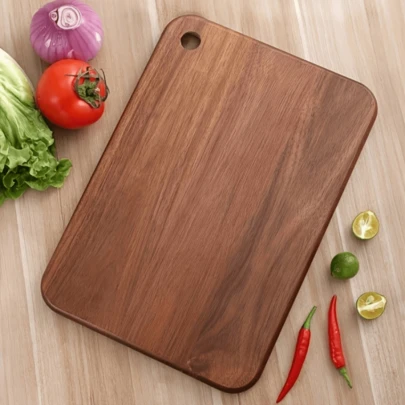 Rosewood Cutting Board, Kitchen Chopping Board, Wooden Board, Cutting Board, Cheese Board, Multi-Functional Cutting Board With Hanging Hole, Suitable For Kitchen, Dining Room Use, Can Be Used To Cut Fruits, Cooked Food, Kitchen Supplies, Kitchen Accessories, Kitchen Utensils, Kitchen Decor, Living Room Decor, Household Necessities, Ramadan Decor