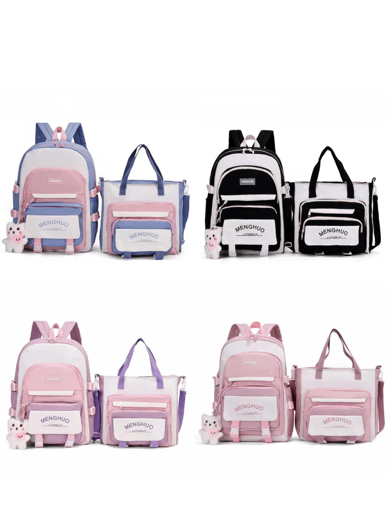 Kit Of 2 Backpacks, Women's Bags For School, Travel, And Style - 隨機顏色 - 查看 1