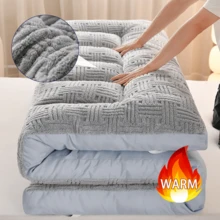 Deluxe Mattress Portable Japanese Floor Mat, Foldable Mattress - Soft, Comfortable, Breathable, 100% Hypoallergenic, Foldable & Rollable Thick Tatami Mattress For Travel, Camping, Beds & Guest Rooms - Full Size, Perfect For Year-Round Use! - Baby Blue - View 13