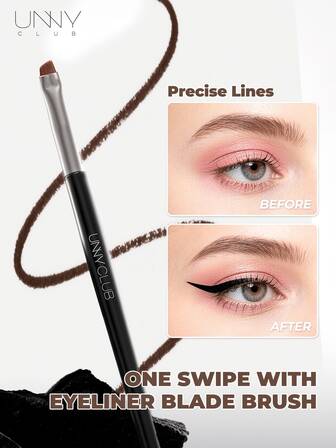 unny club Fine Angled Eyeliner Brush, UNNY Ultra Thin Precision EyeLiner Makeup Brushes Set, Fine Point Eyeliner Brush, Synthetic Bristles Eye Makeup Tool,Eyebrow Brush,Eyeshadow Brush,Spoolie,Spoolie Brush
