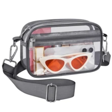 Clear Bag Stadium Approved, Clear Crossbody Bag Purse For Women For Stadium Events, Concerts, Sports - 灰色 - 查看 1