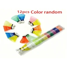 12pcs Colorful Plastic Badminton Shuttlecocks, Portable Sports Badminton Balls For Outdoor Recreation, Random Colors