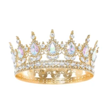 1pc Luxury Diamond Crystal Princess Bridal Crown,Shining Round Headpiece For Women,For Birthday Wedding Party Exquisite Elegant Women Decoration Crown Headpiece - Multicolor - View 13