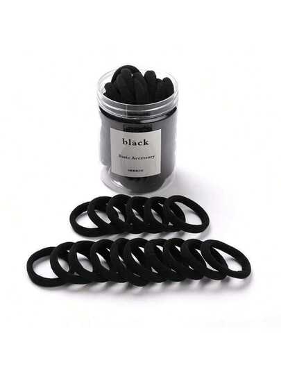 50Pcs Women's Basic High Elasticity Ponytail Headband, Women's Korean Version Black Headband, Upgraded To High Elasticity, Fashionable, Multifunctional, High-End, Elegant Temperament, Simple Headband, Suitable For Women's High Ponytail, Colorful Hair Accessory Design, Multifunctional Styling Design, Material, Daily Use Headband, Providing Thoughtful Gifts For Girlfriends And Family ,Ponytail Holders ,Hair Elastics ,Hair Rubber Bands ,Scrunchies ,Hair Rope ,Elastic Hair Tie