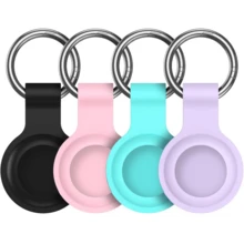 4 chiếc giá đỡ thẻ Air Tag cho móc khóa AirTag, vỏ silicon cho móc khóa AirTag, bao gồm thẻ tương thích với thiết bị theo dõi GPS của Apple, thiết bị tìm thẻ vật phẩm cho phụ kiện AirTag, thẻ Air Tag - Gói 4 chiếc giá đỡ AirTag - Nhiều màu - Xem 11