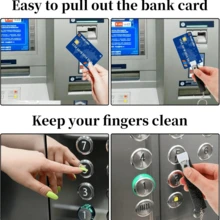 2 Packs Keychain Long Nail Credit Card Puller - Grabber Keychain For Women & ATM, Plastic Card Clip For Nail Design Credit Card Puller, Debit Cards Grabber For Long Nails Cute Card Clip For Long Nails Portable Atm Cards Clip For Women Men - Multicolor - View 7