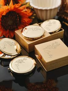 Engraved Bridesmaid Gift Compact Makeup Mirror, Elegant Bridal Party Gift, Personalized Pocket-Sized Mirror, Bridesmaid Thank You Gift