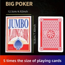 54张/套超大可重复使用耐用扑克牌，巨型婚礼模型扑克，万圣节四人扑克，适合旅行、宿舍和户外娱乐。室内外趣味桌游，派对礼物，创意新奇玩具。派对娱乐、婚礼、生日、周年纪念、单身派对、毕业典礼的理想之选