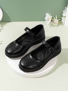 1 Pair Embroidered Simple Girls Flat Shoes For Everyday Wear - Black - View 14