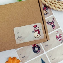 Vintage 8 Patterns Of Christmas Gift Stickers, Paper Bag Stickers, Sealing Stickers, Name Stickers, Holiday Decorations 80 Sheets