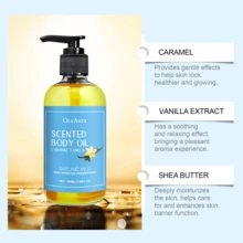 Caramel Vanilla Body Oil - Moisturizing, Nourishing, Skin Soothing And Massage Oil