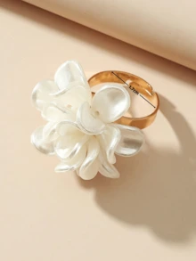 1pc Fashionable Creative Flower Design Open Ring Suitable For Women's Daily Wear Valentines - Multicolor - View 8