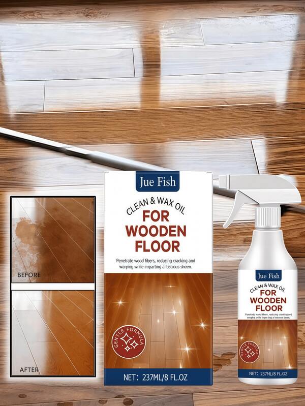 237ml Wood Floor Polish Spray, Cleans And Protects Hardwood & Laminate Floors, Removes Dirt Without Leaving Residue, Enhances Shine