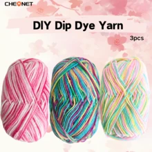 3 团柔软渐变色纱线，钩针和针织纱线，适合日常 DIY 钩针和针织毛衣、围巾、帽子、DIY 工艺品，50 克 * 3，适合初学者