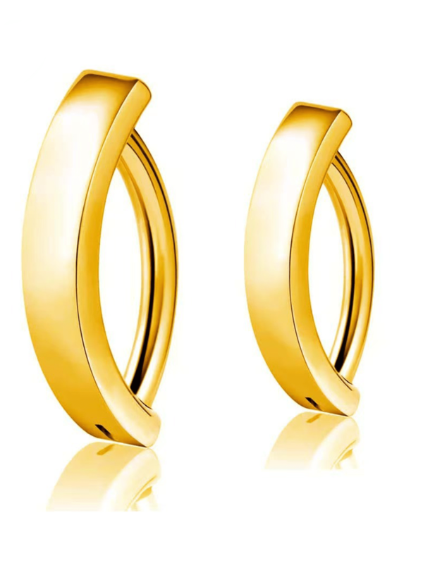 1pc Gold Titanium Vertical Labret Lip Piercing Jewelry Gold Eyebrow Ring Clicker Belly Button Ring Hoop For Women Men