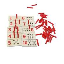 Wooden Stick Counting Board, Digit And Wooden Stick Counting Educational Montessori Toy, Math Learning Toy - Red and White - View 5