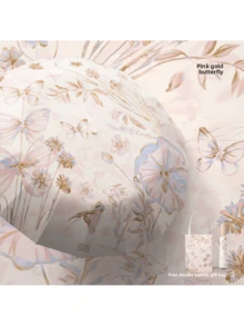 1pc Ink Painting Style Inner & Outer Printed High-End Sunshade Umbrella, UV Protection, Suitable For Outdoor Travel, Dual Use For Sunny And Rainy Days