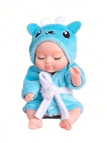 1 件迷你可爱个性化卡通毛绒玩偶衣服，带可拆卸和旋转的四肢，逼真的迷你玩偶雕像，小型睡娃娃，逼真的婴儿娃娃，迷你婴儿娃娃，逼真的重生婴儿娃娃 - 彩色 - 查看 20