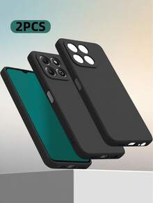 Solid Color Matte Black TPU Silicone 2pcs Honor Phone Case With Camera Protection Soft Lining Ultra-Thin Fit Flexible Back Cover Suitable For Huawei Honor Phones Waterproof Shockproof Anti-Fall Anti-Scratch Birthday Gift - Black - View 83