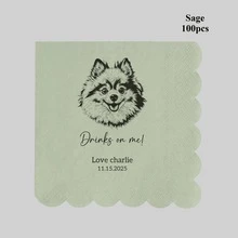 20-500 Pcs Custom Pet Cocktail Napkins, Personalized Paper Napkins With Professional Designer Handcrafts Potrait, 4 Colors Disposable Beverage/Dessert Napkins For Wedding Table Decorations, Perfect For Anniversary, Engagement, Birthday, Bride Shower, Hen Party, Custom Dog Wedding Napkins, Cat Wedding Napkins,Christmas Decor, Scalloped Napkins ,Poetcore ,Forever Love - Multicolor - View 29
