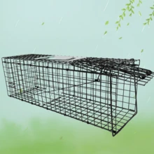 Automatic Pedal Cat Trap Cage, Foldable Design, Extra Large Size, Stray Cat Catcher Cage - Black - View 6
