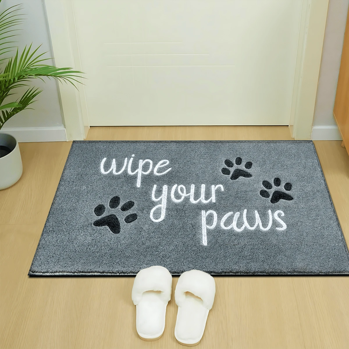 1pc Dog Paw Print Doormat, Faux Wool Rug - Highly Absorbent, Easy To Clean, Suitable For Home Decor, Farmhouse, Entryway, Indoor, Room, Kitchen, Dining Room, Small Office/Home Office, Sink, Laundry Room, Rug, Kitchen Mat, Non-Slip Mat - Multicolor - View 1