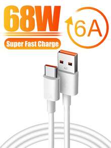 升级版 6A Lightning 快速充电 Type-C 线缆，Android 智能快速充电芯片，自动电流自适应，快速充电而不损坏您的设备；二合一充电和数据传输，内置安全电阻，全程温度控制，防止过热并更好地保护您的设备；高强度 TPE 材质，抗断裂、抗弯曲；兼容华为手机/平板电脑和其他 Type-C 设备。 - 白色3pcs1米 - 查看 13