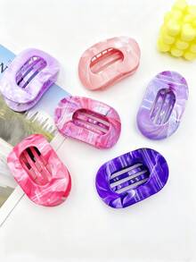 13pcs/7pcs/6pcs/4pcs/3pcs/1pc Marble Ombre Flat Round Hair Clips, Fashion Versatile Minimalist Elegant Hair Accessories Suitable For Daily Wear, Showering, Makeup, Hair Slide, Hair Barrettes