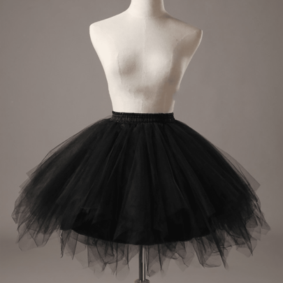 1pc Solid Color Vintage Polyester (Polyester) New Halloween Party Mesh Skirt, Petticoat, Ballet Tutu, Stagecraft Performance Underskirt, Photography Wedding Dress, Multi-Layer Mesh Petticoat, Princess Dress, Wedding Dress Crinoline, All Season