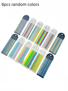 1pc/2pcs/4pcs Mixed Colors/8pcs Random Colors Super Long Index Stickers, Student Reading Labels, Office Indicator Stickers, Book Annotation Labels, Transparent Waterproof Sticky Notes, Colorful Adhesive Labels, Back To School