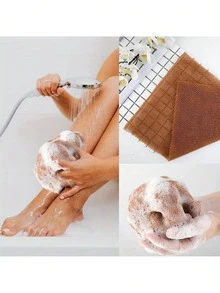 African Mesh Bath Sponge, African Mesh Long Bath Mesh Sponge Exfoliating Shower Body Scrubber Back Scrubber Skin Smooth Towel Nylon Korean Exfoliating Body Wash/Towel Japanese Body Wash/Towel Shower Gel Cleansing Sponge Back And Body Use, Loofah Body Scrub, Bathroom Accessories, Back Scrub Towel, Elastic Nylon Back Exfoliating Tool, Deep Cleansing Body Massage Bath Brush For Men And Women